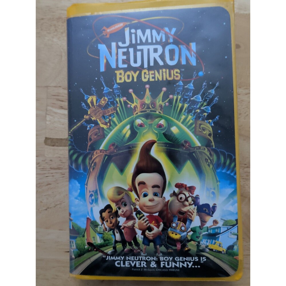 Jimmy Neutron Boy Genius Nickelodeon (VHS 2001) Video Tape Yellow CLAMSHELL